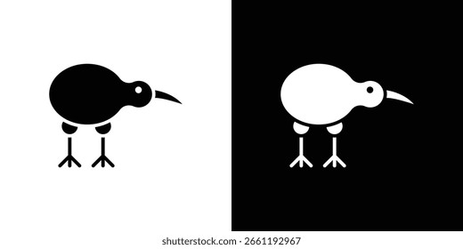 Símbolo de ícone de pássaro Kiwi. Design simples e plano para aplicativos móveis e da Web