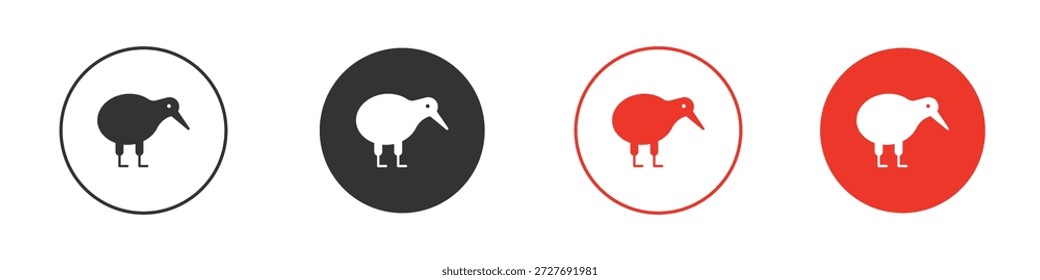 Símbolo de ícone de pássaro Kiwi. Design simples e plano para aplicativos móveis ou da Web. Logotipo de ilustração Vetor mínimo.