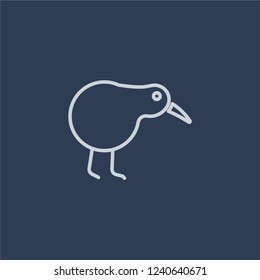 Kiwi bird icon. Trendy flat vector line Kiwi bird icon on dark blue background from animals  collection. 