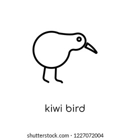 Kiwi bird icon. Trendy modern flat linear vector Kiwi bird icon on white background from thin line animals collection, editable outline stroke vector illustration