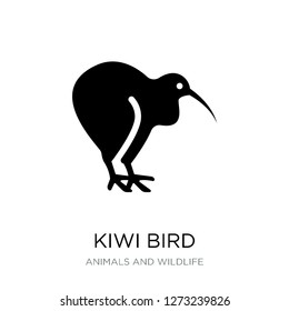 kiwi bird icon vector on white background, kiwi bird trendy filled icons from Animals and wildlife collection, kiwi bird simple element illustration