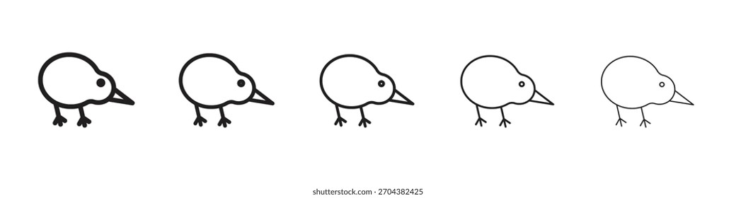 Vector de icono de pájaro kiwi, símbolo, ilustraciones de logotipo