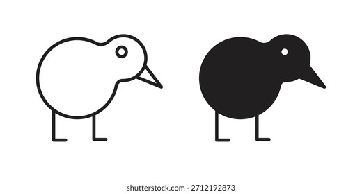 Vector de icono de pájaro kiwi, símbolo, ilustraciones de logotipo