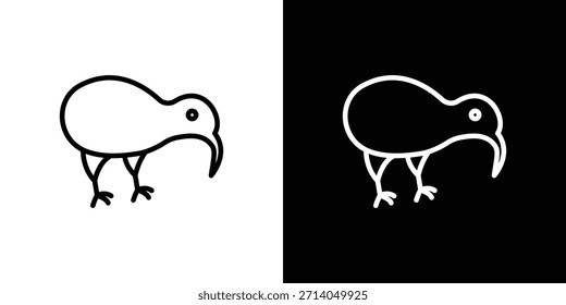 Vector de icono de pájaro kiwi, símbolo, ilustraciones de logotipo