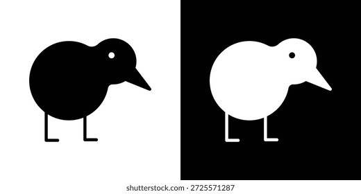 Vector de icono de pájaro kiwi, símbolo, ilustraciones de logotipo