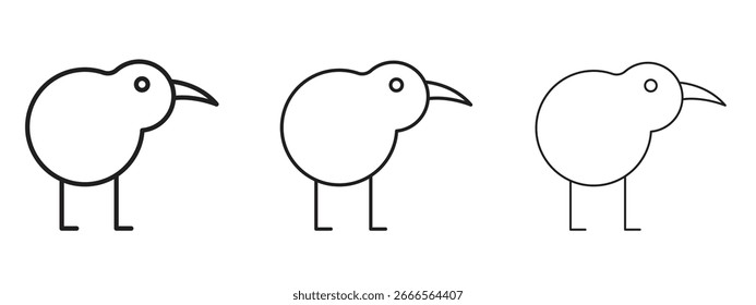 Kiwi bird icon for Website or Apps Elements, Logo. Pixel vector graphics