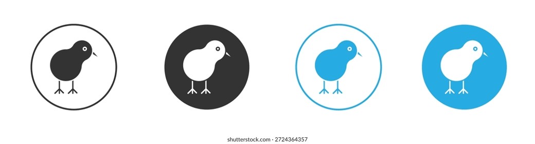 Kiwi pássaro ícones elemento de design. ilustração vetorial sobre fundo branco.