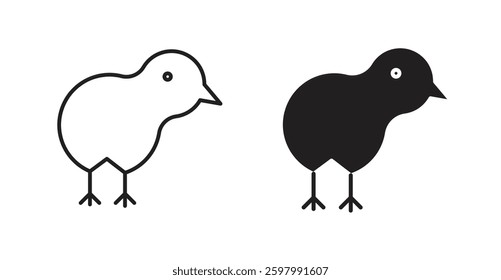 Kiwi bird line icon vector set.