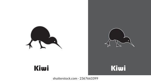 
Kiwi bird logo with minimalist design