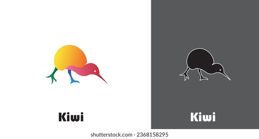 
Kiwi bird logo with minimalist design