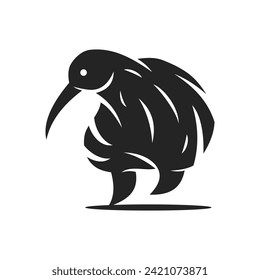 Plantilla con el logotipo Kiwi Bird Aislada. Identidad de marca. Gráfico de vectores de resumen de iconos