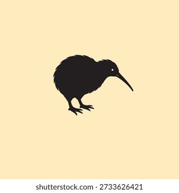 Kiwi Vogel Logo, Vektorsymbol, Silhouettengrafik.