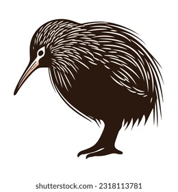 kiwi bird on white background vector icon isolated