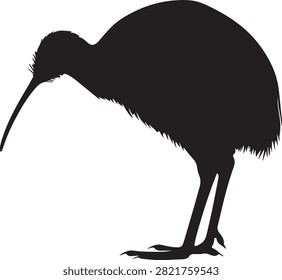  Kiwi Bird Silhouette - Flightless Bird Black Icon