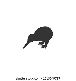 Kiwi bird silhouette symbol vector on a white background