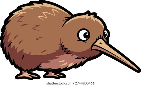 Kiwi Bird Standing In Profile With Long Beak