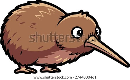 Kiwi Bird Standing In Profile With Long Beak