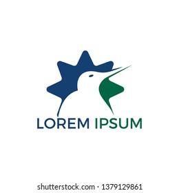 kiwi bird star shape logo design.