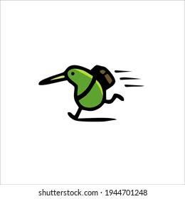 Kiwi Bird Symbol Logo. Tattoo Design. Vector Illustration.