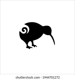 Kiwi Bird Symbol Logo. Tattoo Design. Vector Illustration.