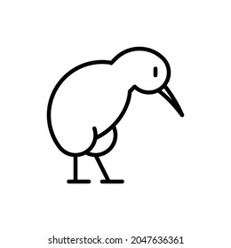 Kiwi bird thin line icon. Modern vector illustration of exotic bird.