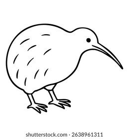 kiwi bird vector realistic line icon on white background
Vector line icon animal, wildlife