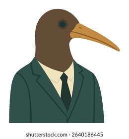 kiwi in a business suit animal vector on a white background
Vector animal in a suit on a white background