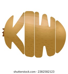 ilustración de vector de texto de calligrafía de kiwi