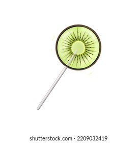 Kiwi Candy Lollipop Transparenter Vektorgrafik