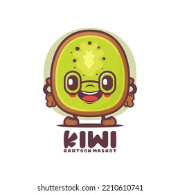 Kiwi cartoon mascot. fruit vector illustration. isolated on a white background