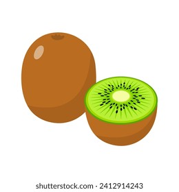 kiwi cartoon vector alphabet K fruit