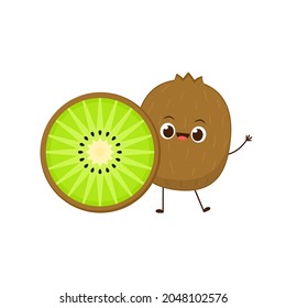 Kiwi character design. Kiwi on white background. Kiwi vector.