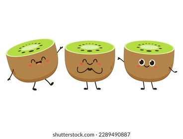 Kiwi character design. Kiwi on white background. Kiwi vector.