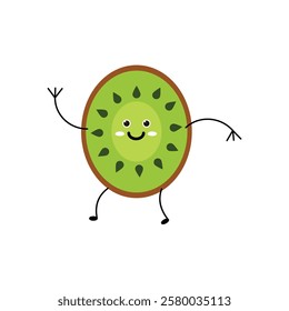 Kiwi character design. Kiwi on white background. Kiwi vector.