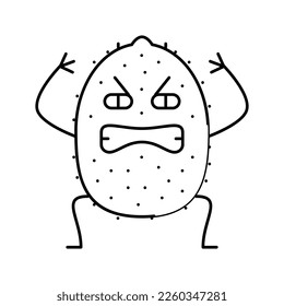 kiwi character line icon vector. kiwi character sign. isolated contour symbol black illustration