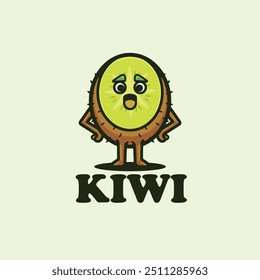 Kiwi character logo cartoon mascot vector illustration