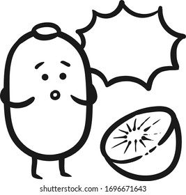 Kiwi characters drawing. Vector illustration.