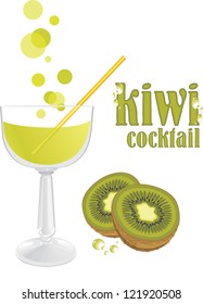 Kiwi cocktail. Vector