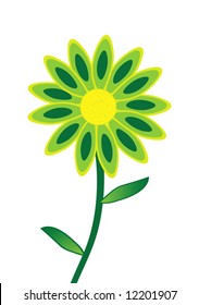 Kiwi colored flower illustration