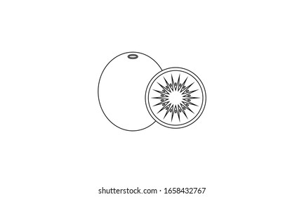 Kiwi färben Buch Früchte, um Kinder zu bilden. Farbseiten