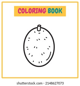Diseño de vectores de esquema o libro de colores de Kiwi