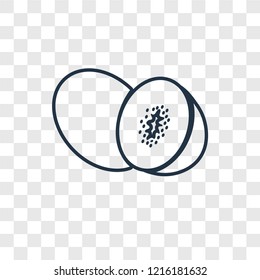 Kiwi concept vector linear icon isolated on transparent background, Kiwi concept transparency concept in outline style