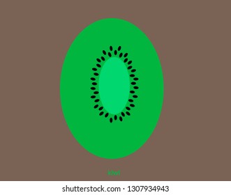 kiwi in a cut on a brown background