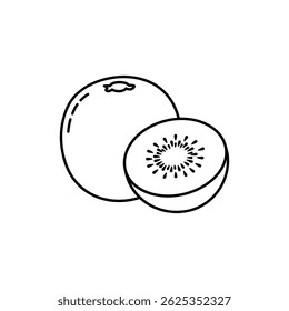 Kiwi Cut Showing Radial Seed Pattern Representing Freshness and Healthy Eating