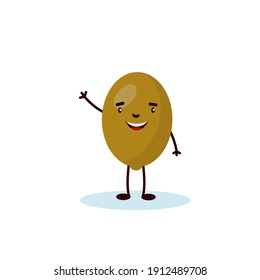 kiwi cute character, illustration for kids in cartoon style isolated on white background