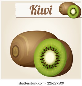 Kiwi. Detailed Vector Icon. Series of food and drink