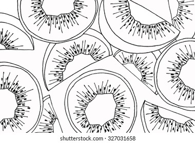 kiwi drawing vector, kiwi  drawing backgrounds, kiwi  drawing illustration, fruits backgrounds