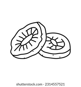 kiwi dried fruit line icon vector. kiwi dried fruit sign. isolated contour symbol black illustration