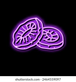 signo de luz de neón de fruta seca de kiwi Vector. signo de fruta seca de kiwi. ilustración de símbolo aislado