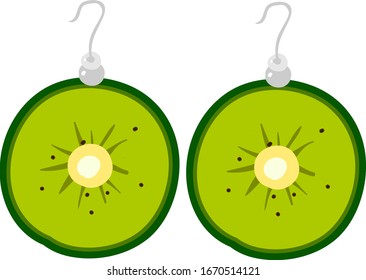 Kiwi earnings, illustration, vector on white background.